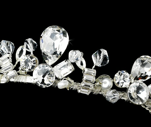 Glamorous Crystal Clear Tiara Headpiece