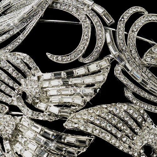 Antique Silver Clear Multi Cut Rhinestone Royal Tiara Headpiece 9958